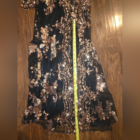 Fashion Nova All Nighter Long Sleeve Sequin Gown With High Thigh Split Small - Picture 8 of 12